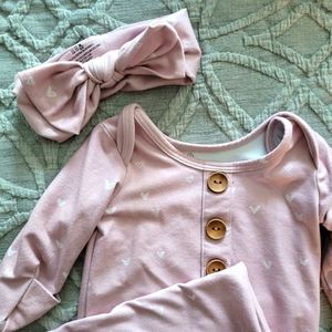 Knot gown and bow headband